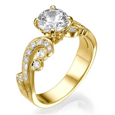 Vintage style engagement ring