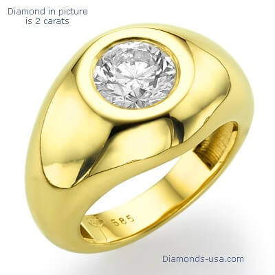 Mens engagement ring set with 2.50 carats Lab Grown Diamond E VVS2, Ideal-Cut