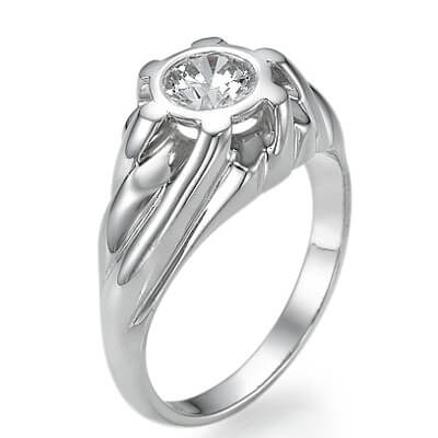 Men's engagement ring with 2.50 carat Lab created diamond E VVS2 Ideal Cut