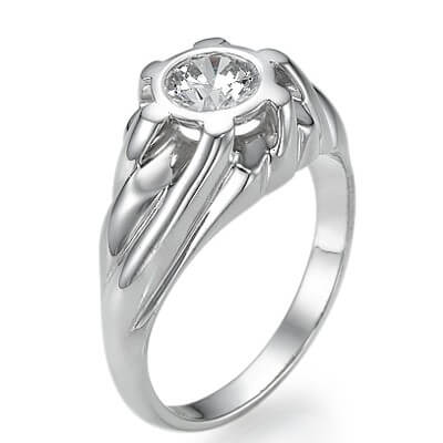 Men's engagement ring with 2.50 carat Lab Grown diamond E VVS2 Ideal Cut