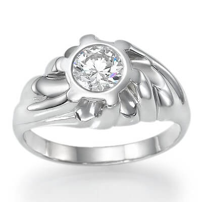 Men's engagement ring with 2.50 carat Lab Grown diamond E VVS2 Ideal Cut