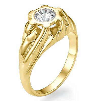 Men's engagement ring with 2.50 carat Lab Grown diamond E VVS2 Ideal Cut