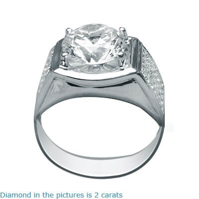 Men's engagement ring set with 2.50 carats Lab Grown Diamond E VVS2 Ideal-Cut 