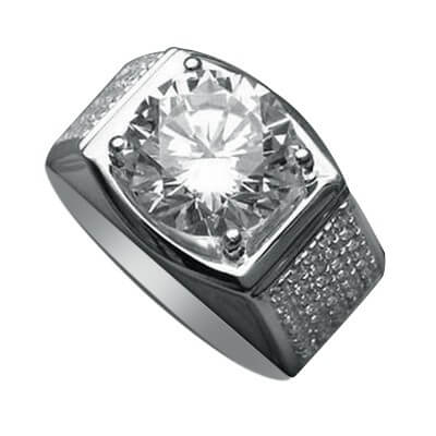 Men's engagement ring set with 2.50 carats Lab Grown Diamond E VVS2 Ideal-Cut 