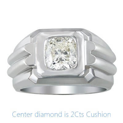 Men's engagement ring set with 2.50 carats Lab Grown Diamond E VVS2 Ideal-Cut