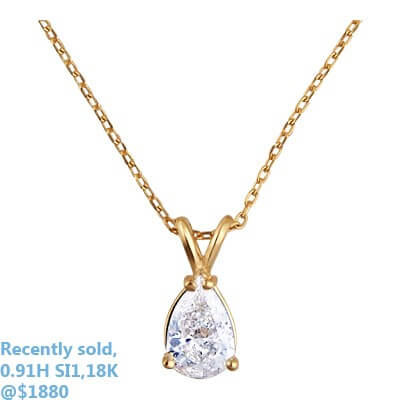 Solitaire Pendant for Pear shaped diamonds