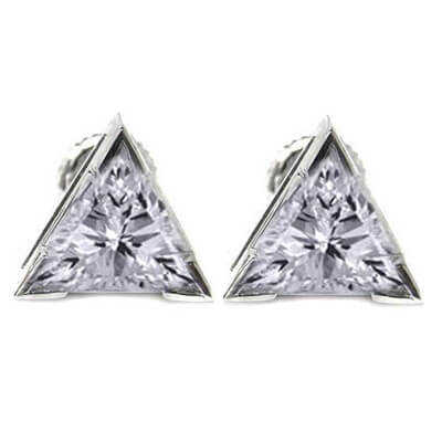 Trillion diamond stud earrings