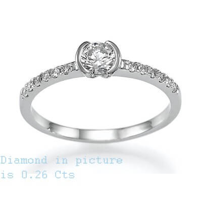 Petit half bezel engagement ring