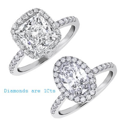 Oval or Cushion Halo engagement ring