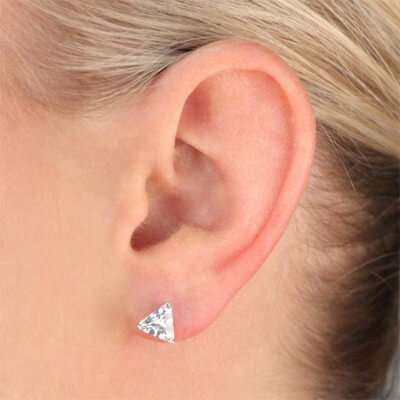 Trillion diamond stud earrings
