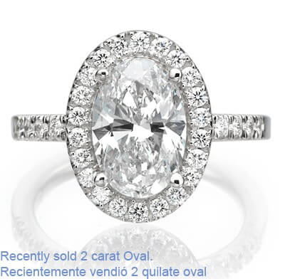 Anillo de compromiso Oval o Cushion Halo