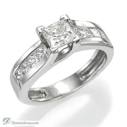 Picture of Princess or Rounds channel set engagement ring