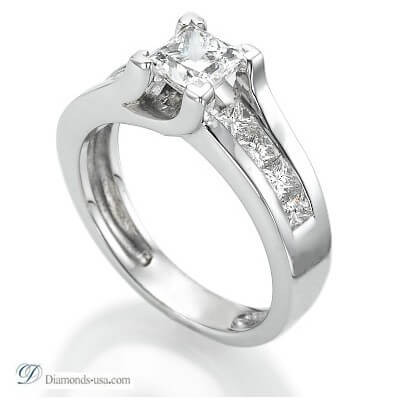 Princess or Rounds channel set engagement ring