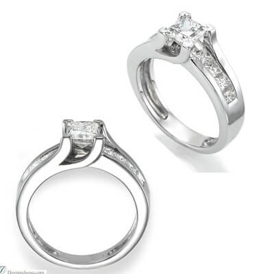 Princess or Rounds channel set engagement ring