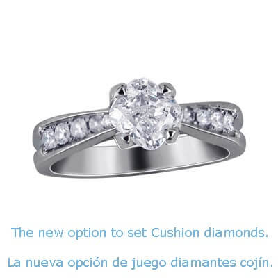 Anillo de compromiso estilo CrissCross (entrecruzado) con diamantes