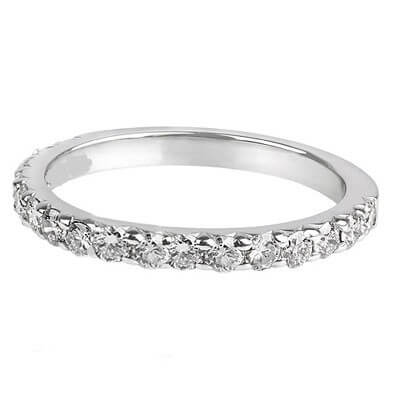 Open Pave 3/4 way diamonds  wedding or anniversary ring