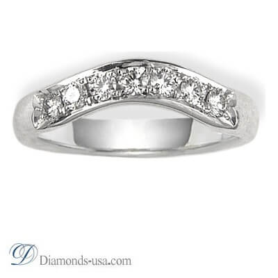 Curved Wedding ring, 0.33 carat diamonds