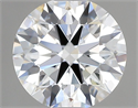 Lab Grown Diamond 1.08 Carats, Round with Ideal Cut, D Color, VVS2 Clarity and Certified by IGI