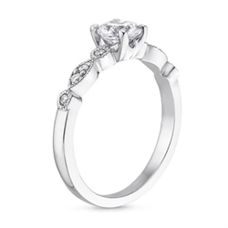 Picture of Scalloped low profile engagement ring with 0.10 carat diamonds