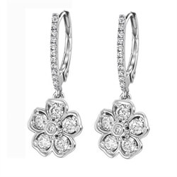 Picture of 0.62 Carat Heart designers French locked wire earrings,