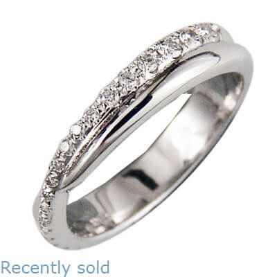 The Flowing -Wedding or anniversary ring with side diamonds
