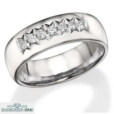 1/3 carat 7 mm 7 diamonds wedding band