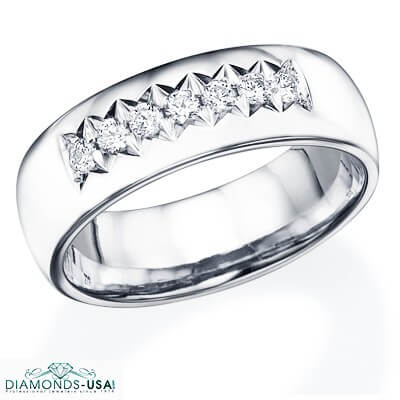 1/3 carat 7 mm 7 diamonds wedding band