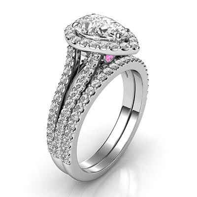 Halo bridal set with 106 diamonds