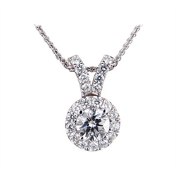 Picture of Halo diamonds Pendant 3/4 carat sides.