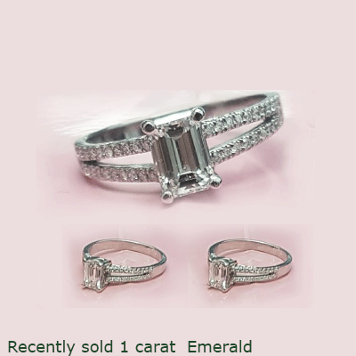 Split band engagement ring for all diamonds