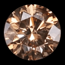 Orange Brown Chocolate colored round diamond