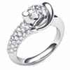 Designers engagement ring with pave accent diamonds on one side