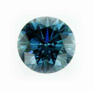 Picture of 1.34 carats, Round Diamond with Ideal Cut, Fancy Vivid Ocean Blue  color, VS2  clarity, certified by IGL