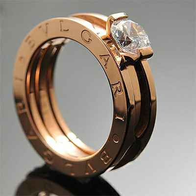 Bulgary solitaire rose gold ring