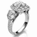 Picture of Round cut three stone diamonds engagement ring