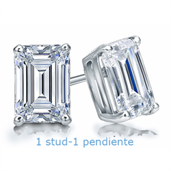 Picture of Men Emerald cut diamond stud