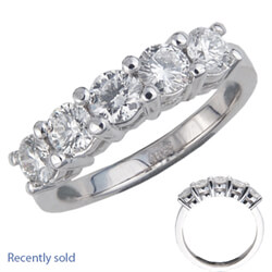 Picture of 1.25 carat five round diamonds anniversary ring