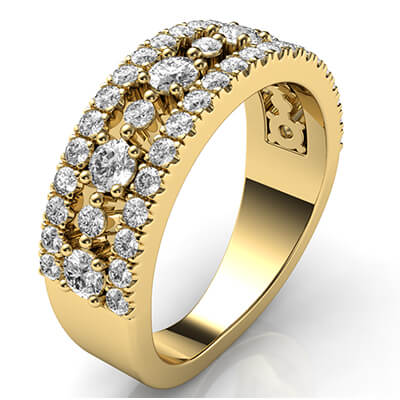 Triple diamonds anniversary band  