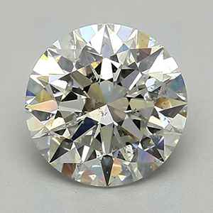 Foto 3,01 quilates, diamante redondo J color Claridad SI2, corte ideal, certificado por GIA de