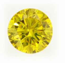 Picture of 0.72 Carats, Round Diamond with Ideal Cut, Fancy Yellow Color, VS2 Clarity and Certified By EGS/EGL