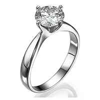 East west solitaire engagement ring