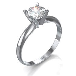 Nuestro anillo de compromiso barato, solitario estilo Tiffany