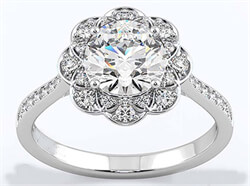 Picture of Scalloped Halo Engagement Ring