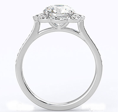 Scalloped Halo Engagement Ring