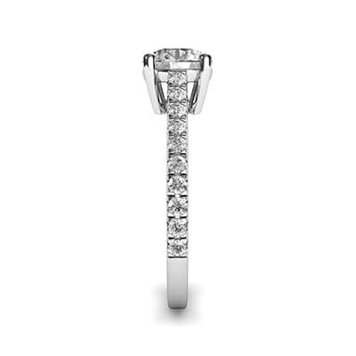 The new Classic style, cathedral basket engagement ring with side diamonds