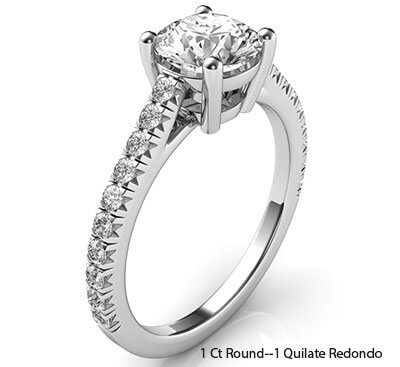 El nuevo estilo clásico, anillo de compromiso tipo canasta catedral con diamantes laterales