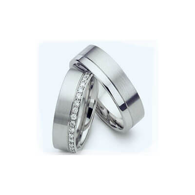 Duo wedding bands , flat court 5.5mm