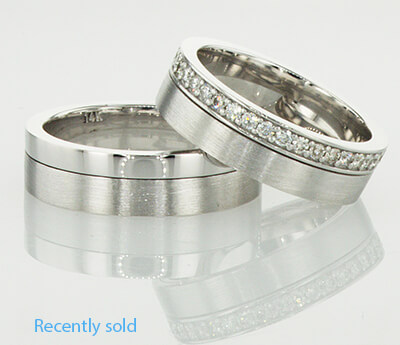 Duo wedding bands , flat court 5.5mm