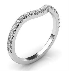 Picture of Matching wedding band for delicate round halo engagement ring