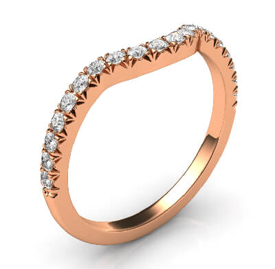 Anillo de matrimonio a juego para anillo de compromiso de halo de diamante oval delicado